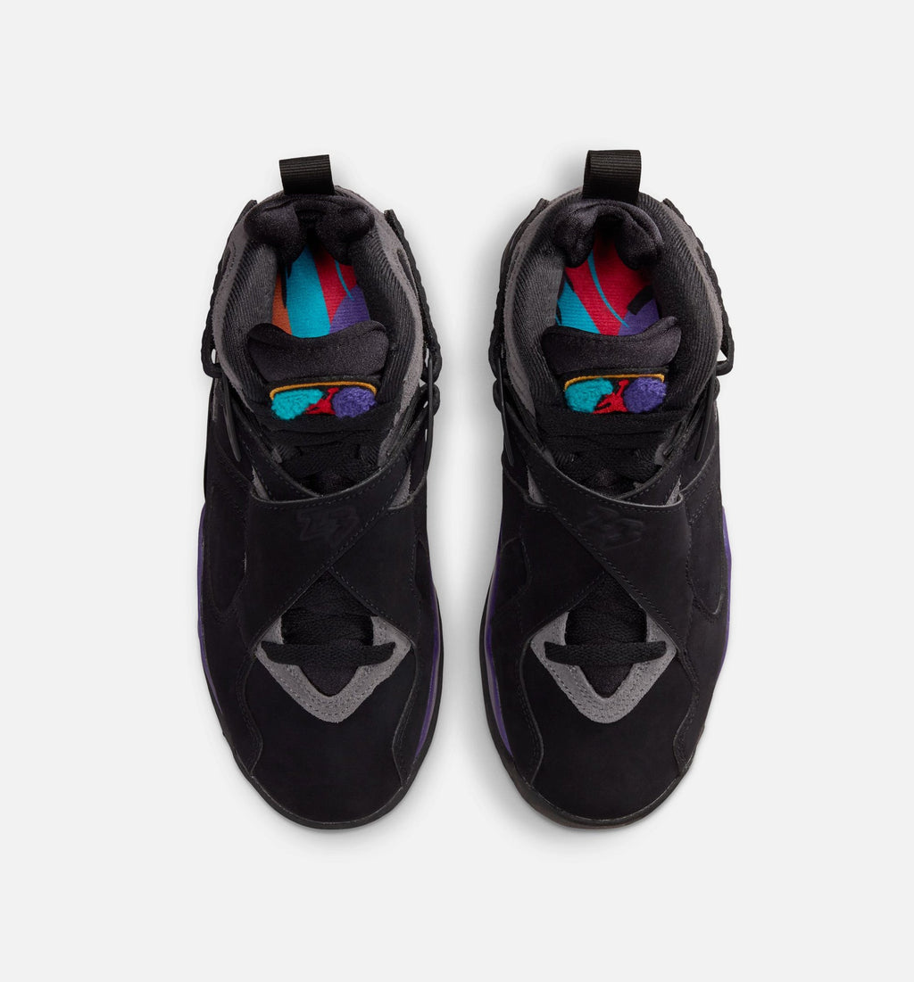 Air Jordan 8 Retro Aqua Kids' Shoes - Black/Aqua/Purple