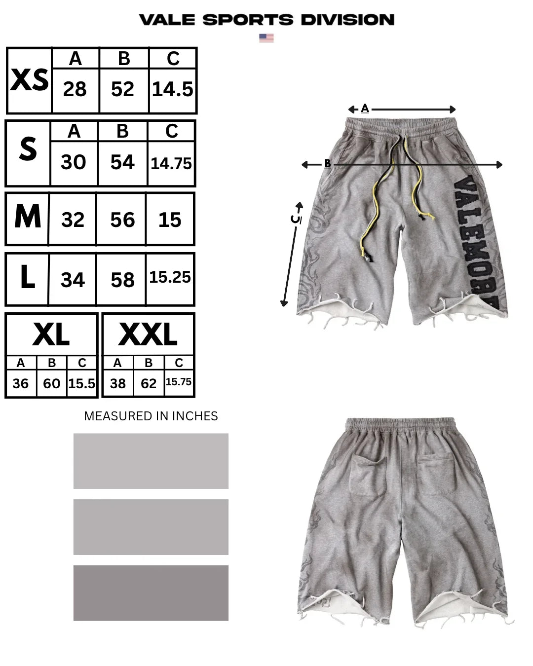 Vale Forever Valemore 3/4 Shorts Grey