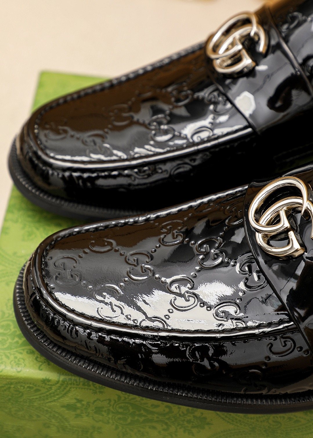 Gucci Black Glossy Loafers