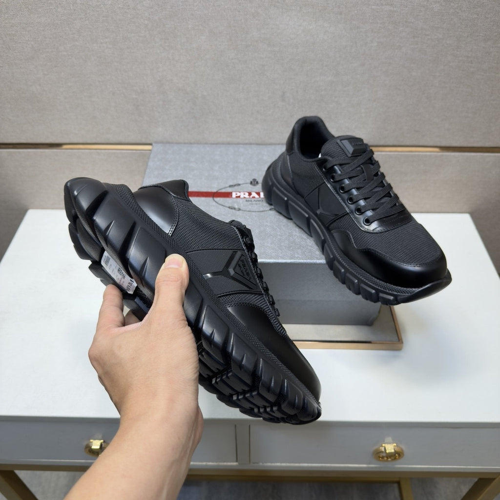 Prada Men's Paneled Low-Top Sneakers - Mesh Lining