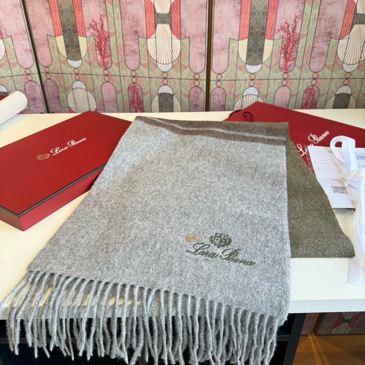 Loro Piana Reversible Fringed Cashmere Scarf