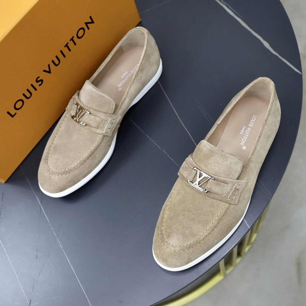 Louis Vuitton Men's Suede-Like Metal Hardware Loafers