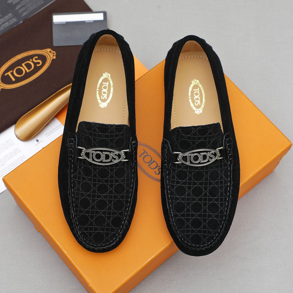 TOD'S Men's Suede Metal-Hardware Loafers